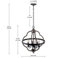 thumbnail image 7 of 6-Light Farmhouse Chandelier Matte Black Pendant Lighting for Kitchen Rustic Vintage Hanging Light Fixture for Dining Room, Living Room, Hallway, Bedroom, Entryway, 7 of 7