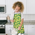 thumbnail image 4 of Yellow Lemon Fruit Dots Green Pattern Kids Aprons for Girls and Boys,Adjustable Neck Strap Toddler Aprons for Kids Cooking Baking, 4 of 6