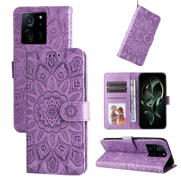 Funda tipo cartera GANGXUN para Xiaomi 13T Pro , diseño girasol, cuero PU, soporte, cierre magnético, tarjetero