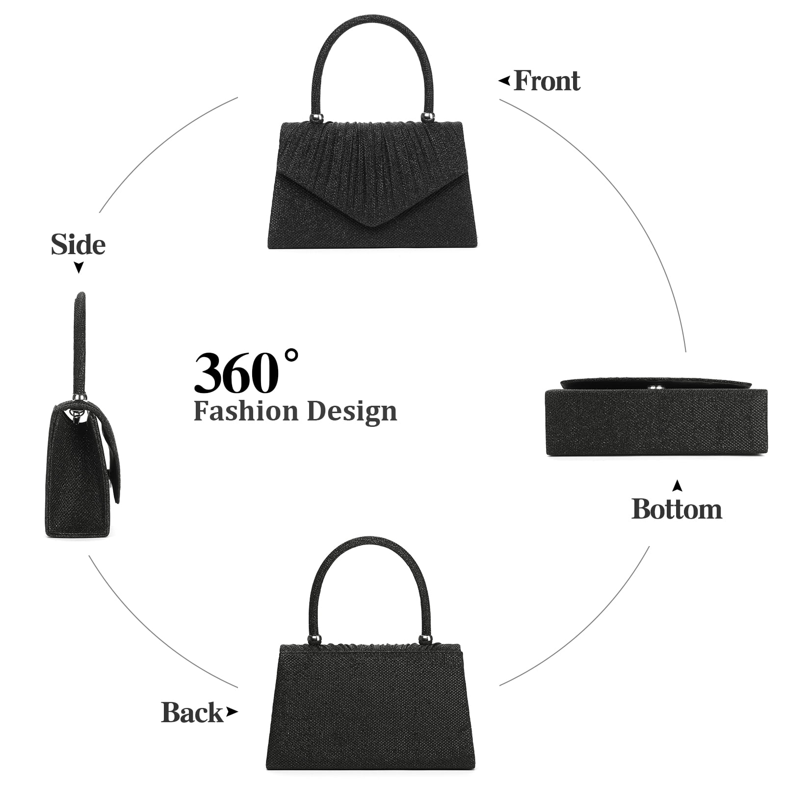 LOUEBICA Evening Bag Sparkly Clutch Purses for Women Wedding Party Women's Shoulder Bag Crossbody Handbags