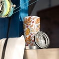 thumbnail image 3 of 20oz Tumblers Autumn Leaves and Fall Berries Pattern Stainless Steel Vacuum Insulated Double Wall Travel Tumbler Cups Mug with Lid and Straw,Cleaning Brush for Cold & Hot Drinks, 3 of 7