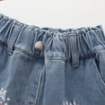 thumbnail image 7 of Jean Shorts Girls Elastic Waist Floral Embroidered Shorts Girls Straight Leg Denim Shorts Girls Summer Clothes for Kids 10-11 Years, 7 of 7