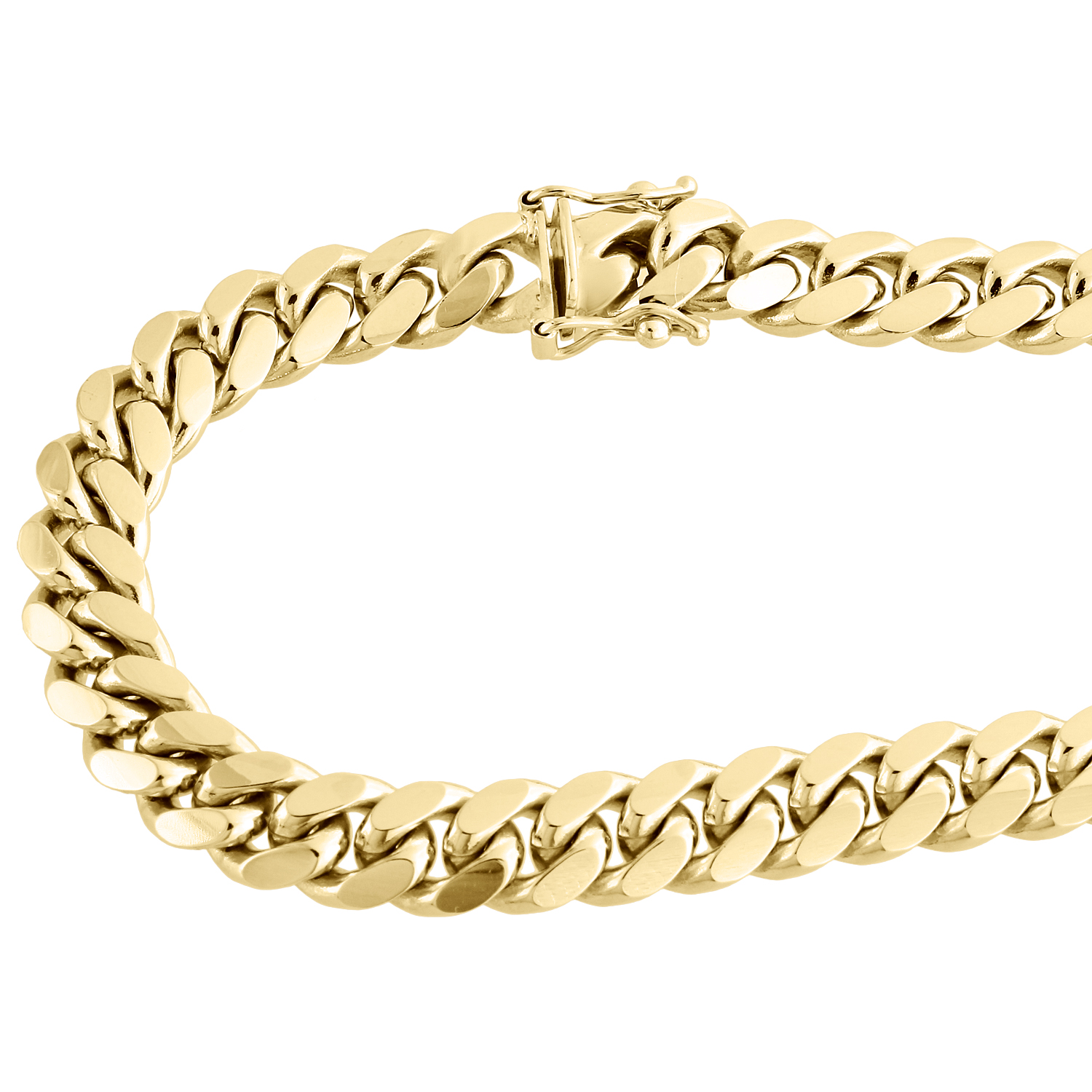 14K Yellow Gold Solid Miami Cuban Link 