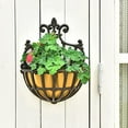 thumbnail image 6 of Sungmor Cast Iron Wall Baskets, Hollow Planter w/Fabric Liner, Half-Round Wall Pot Plants Holder, 2-Count, 6 of 10