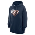 thumbnail image 2 of Women's G-III 4Her by Carl Banks  Navy Denver Broncos Heart Graphic Fleece Pullover Hoodie, 2 of 5