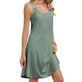 thumbnail image 4 of Deago Women's Eyelet Embroidery Summer Dress Sleeveless Spaghetti Strap Loose V Neck Sundress Beach Cover up Tank Dresses (Green, 2XL), 4 of 9