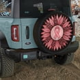 thumbnail image 2 of Pink Ribbon Awareness Sunflower Leopard Waterproof Fabric Spare Tire Cover, Breast Cancer Tire Decor For Suv Rv Camper Trailer Truck 14 15 16 17 18In. Gifts In Breast Cancer Awareness Month, 2 of 5
