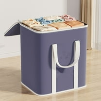 Dark Blue Double Shoulder Storage Bag | Thickened Large Capacity Quilt & Clothing Storage Box | 1-Pack Household Organizer for Bedding & Seasonal Items