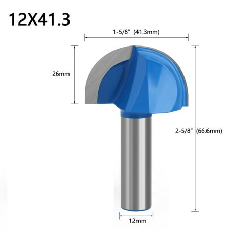 

12mm Shank Round Nose Two Flutes Router Bit Woodworking Cove Bit solid carbide