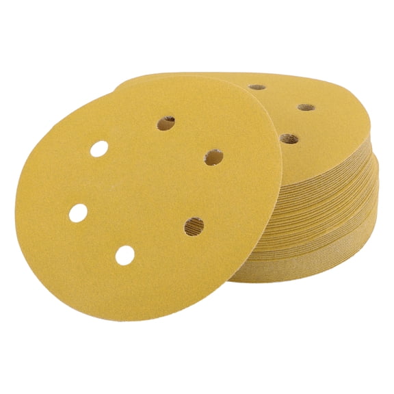 Unique Bargains 6 Inch 6 Hole Sanding Discs Round Hook and Loop Sandpaper 220 Grits - 50 PCS