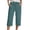 Green, variant on 2026 New Cotton Capri Pants for Women Wide Leg Lightweight Summer Capris Casual Elastic Waist Beach Cropped Trousers with Pocket(Dark Green,S)
