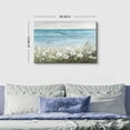 thumbnail image 6 of HFDF Beach Floral Wall Art Picture for Living Room Ocean Theme Abstract Seascape Wildflower Painting Bathroom Wall Decor White Poppy Flower Canvas Poster Modern Artwork Decoration 20x16inch Framed, 6 of 6