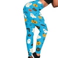 thumbnail image 4 of DISNIMO Halloween Ghost Pumpkin Printed Workout Leggings for Women, Bat Spider Web Printed Yoga Pants Leggings Tummy Control, Workout Yoga Pants for Sport, Blue, XL, 4 of 6