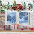 thumbnail image 2 of Christmas Valance Curtain for Kitchen, Christmas Decorations Gray Floral Window Valance for Living Room Bedroom Scroll Decor Winter Truck Decor Rod Pocket Valances 54 X 18, 2 of 5
