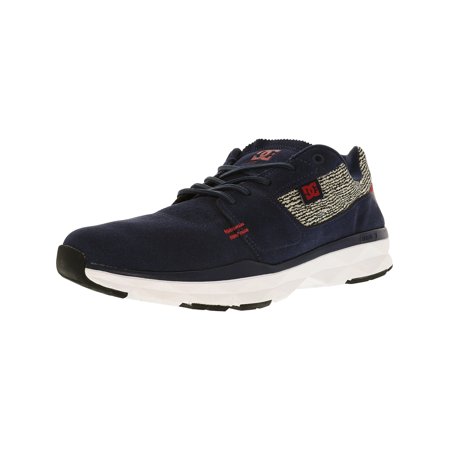 Mens Player Series Leather - Dc Men's Player Se Navy/Grey Ankle-High Leather Fashion Sneaker - 7M