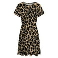 thumbnail image 4 of Golden Leopard Sundress Short Sleeve Dress Summer Women Clothes Dress for Women Dresses, 4 of 7