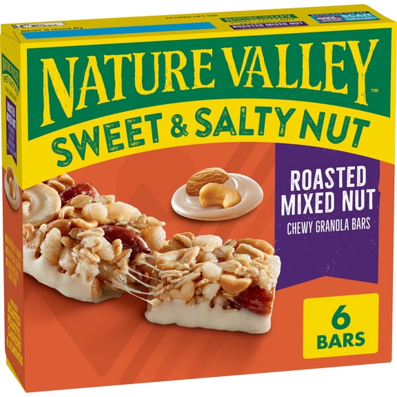 Nature Valley Granola Bars, Sweet and Salty Nut, Roasted Mixed Nut, 6 Bars, 7.4 OZ