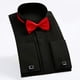 thumbnail image 4 of Camisa Delgada Regular Para Hombre, Pajarita, Camisa De Esmoquin Para Boda, Formal, Amigable Con La Piel, Suave Para El Rendimiento ANGGREK negro 41, 4 of 5