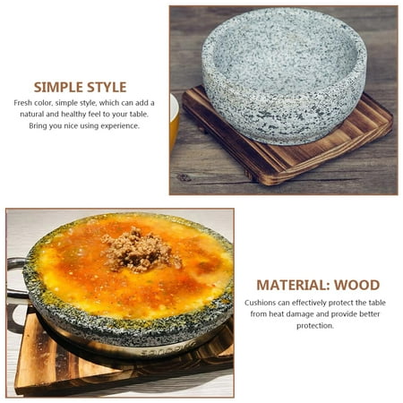 

Place Mat Simple Wooden Placemat Heat Resistance Stew Pot Mat Dining Table Supply