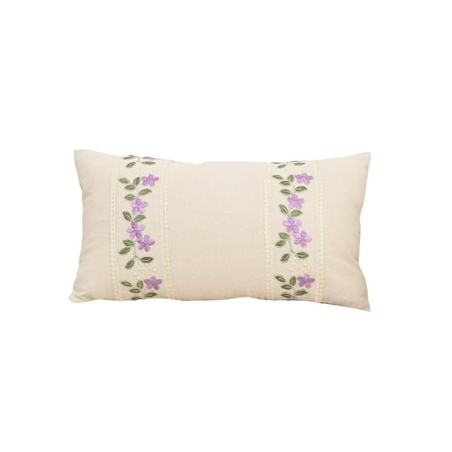 Almohada de Apoyo Lumbar Almohada Bordada, Cojín, Almohada Rosa, Cabeza de Sofá, Apoyo Lumbar, Funda de Almohada Simple, Regalo de Vacaciones