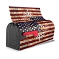 thumbnail image 4 of PHELIKA American Flag Painted Wood Wall Adventure Awaits Mountain Compass White Magnetic Mailbox Covers Standard Size 21"H x 18"W, 4 of 8