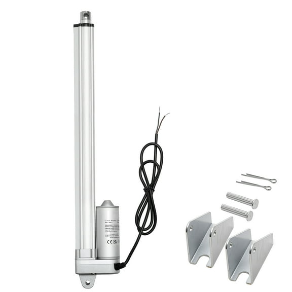 KFFKFF 12V Linear Actuator, 12-Inch IP65 Waterproof Design, 675lbs/3000N Force, 0.2"/s Speed, Includes Mounting Bracket for Solar Panels, Industrial Equipment, and Automatic Doors