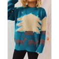 thumbnail image 5 of Suéteres navideños de otoño e invierno para mujer, suéteres casuales de manga larga de punto, suéteres básicos para mujer, camisetas de moda, ropa, 5 of 5