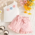 thumbnail image 2 of Ulanda Kid Girl Clothes Shorts Set 2 Piece Outfits Summer Casual Short Sleeve Top and Shorts Set for Girls 4-7 (Pink, 9-12 Months), 2 of 5