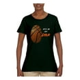 thumbnail image 2 of Wild Bobby, Basketball Fingerprint It's In My DNA, Sports, Women Graphic Tee, Forest Green, Large, 2 of 5