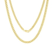 Nuragold 14k Yellow Gold 4.5mm Miami Cuban Link Chain Pendant Necklace, Mens Womens with Lobster Clasp 16" - 30"