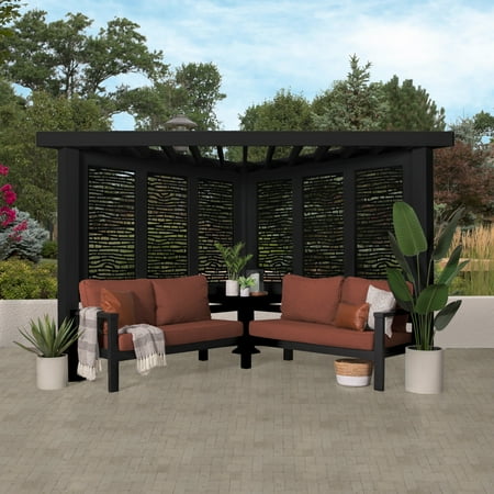 Backyard Discovery Glendale Traditional Pergola with Conversation Seating (Terracotta)