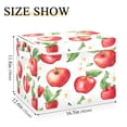 thumbnail image 5 of Yayeee Collapsible Cube Storage Bin with Lid Fabric Closet Decorative Basket with Handles, White Apple Pattern, 5 of 7