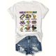 thumbnail image 2 of Mardi Gras Print Crew Neck T-shirt, Four seasons casual short-sleeved round neck T-shirt, Women'S Clothing, 2 of 7