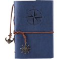 thumbnail image 1 of Cuaderno de diario de cuero, cuaderno de espiral vintage, planificador diario rellenable, viaje en relieve, 1 of 5