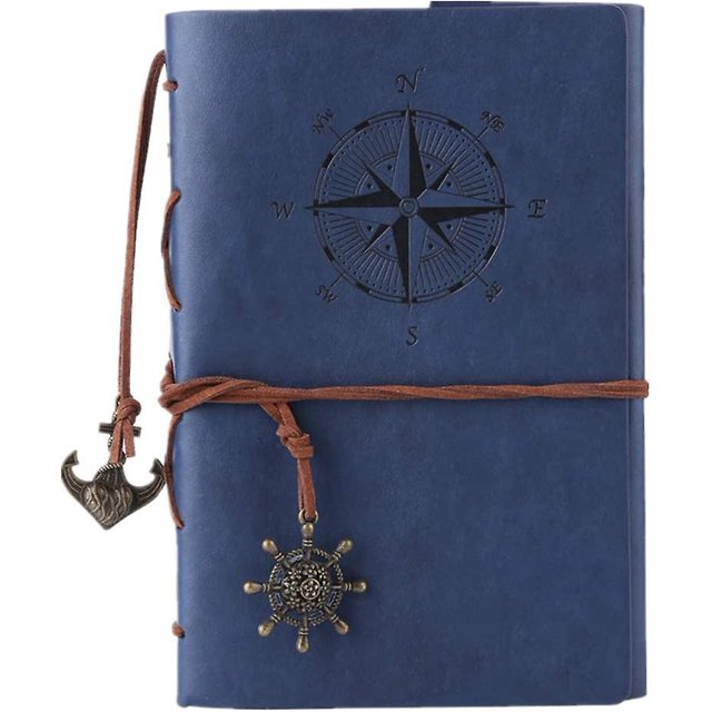 Cuaderno de diario de cuero, cuaderno de espiral vintage, planificador diario rellenable, viaje en relieve