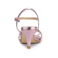 thumbnail image 3 of BLISSFUL STEP Women's Shoes Rhinestone Ankle Strap Kitten Heel Open Toe PU Buckle Sandals  Pink 7, 3 of 8
