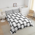 thumbnail image 4 of Cartoon Bowknot Comforter Set Twin Size,Bow Tie Butterfly Knot Geometric Patchwork Bedding Set,Women Room Decor,Princess Cute Down Comforter,Black White Duvet Insert,1 Pillowcase, 4 of 7