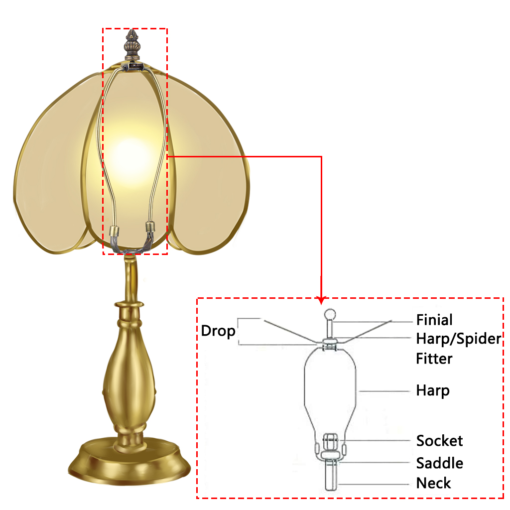 OOKWE Bronze Metal Lamp Finial Cap Knob Lamp Decoration for Lamp Shade Standard Lamp Harps Desk lamps Floor lamps Multifunctional Accessories - image 4 of 7