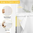thumbnail image 4 of No Hook Shower Curtain with Snap in Liner, Nordic Medieval Splicing Half Circle Waterproof Fabric Bathroom Curtain Mesh Top Window, Yellow Grey Abstract Shower Curtains 48x72in, 4 of 9
