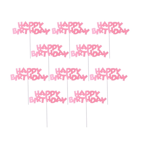 MasteelfCA 10Pcs Pink Cake Toppers Cupcake Dessert Picks Decoration for Girls Party Birthday