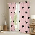 thumbnail image 3 of Manfei Heart Print Curtains Pack of 2 (42x84 Each),Romantic Loves Pattern Curtains Blackout,Girl Pink Black Bedroom Curtains For Kids,Breathable Home Decor, 3 of 6