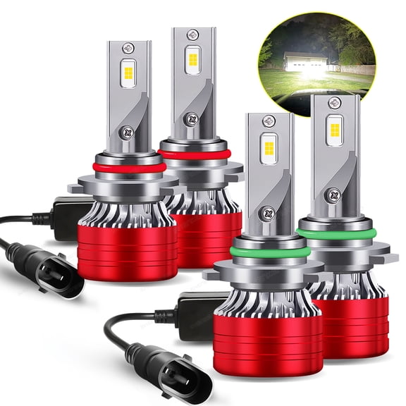Quayub 9005 9006 LED Headlight Bulbs Kit For Toyota Corolla Sedan 4-Door 1.8L 1993-2013