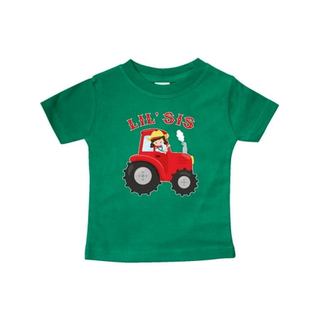 

Inktastic Farmer Tractor Little Sis Gift Baby Girl T-Shirt
