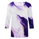 thumbnail image 4 of ICHUANYI Clearance Women's Fashion Short Sleeve Retro Round Neck Printed Loose Tops Blouse Three Quarter Sleeve(White, S) ICHUANYI WER2023081111782, 4 of 4