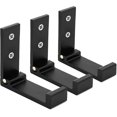 thumbnail image 1 of Paquete de 3 ganchos de pared plegables de aluminio invisibles para auriculares, abrigos y ropa, para cocina, baño y dormitorio. Soporta hasta 15 kg (negro)., 1 of 5