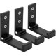 thumbnail image 1 of Paquete de 3 ganchos de pared plegables de aluminio invisibles para auriculares, abrigos y ropa, para cocina, baño y dormitorio. Soporta hasta 15 kg (negro)., 1 of 5