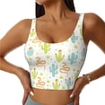 thumbnail image 2 of Haiem Snake And Cactus Pattern Womens Sports Bra - U Neck Padded Low Impact Yoga Bra Workout Crop Top Gym Moisture-Wicking Workout Vest -Medium, 2 of 9