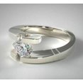 thumbnail image 5 of HeartsAndYou 1ct Princess Cut Moissanite Tension Set Trendy Solitaire Ring 18k White Gold Over Silver Stylish, 5 of 7