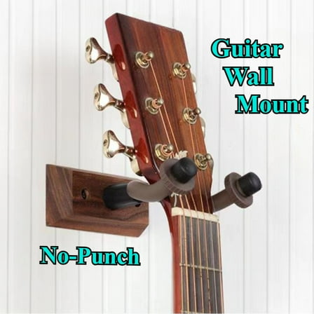 Guitar Wall Mount Guitar Hooks Wall Hanging Hanger Electric Guitar Hanger Free Hanging Bracket Violin Hanging Bracket Ukulele Wall Bracket Walnut Hardwood Fits All Size Guitars