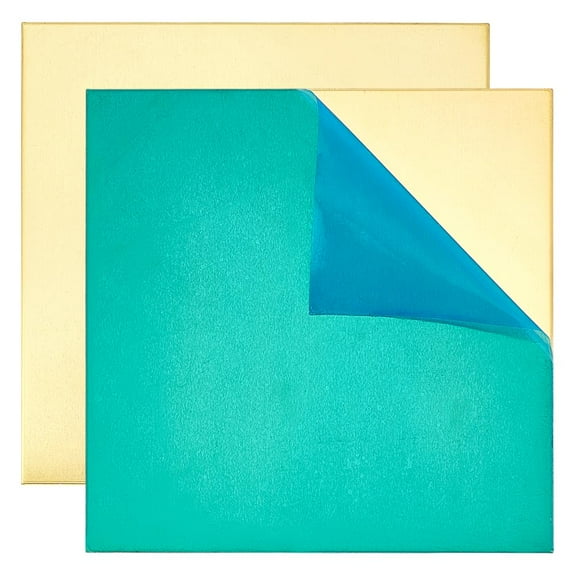 2pcs Brass Sheet 4" x 4" 18 Gauge Thickness Brass Plate Thin Brass Metal Plates Sheets